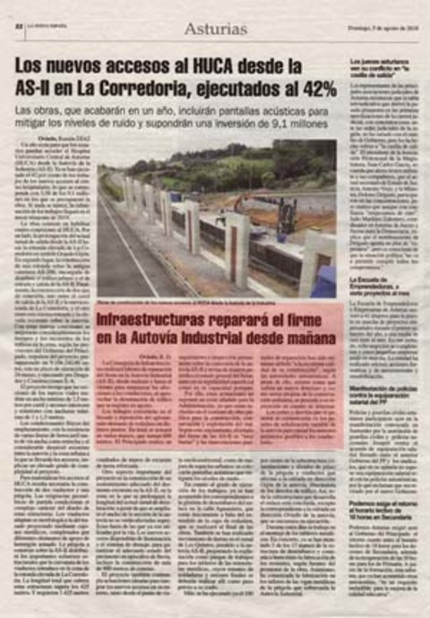 Nuevos accesos al HUCA desde AS-II